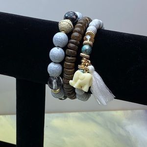 3 Pcs Boho Beaded Bracelet Set
